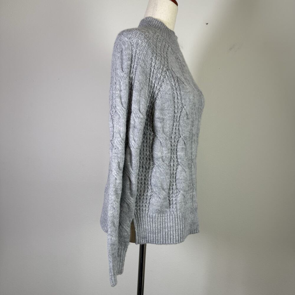 J Crew Crew Neck Cable Knit Sweater Women's XXS Grey Acrylic/Alpaca Blend Grey - Picture 14 of 16